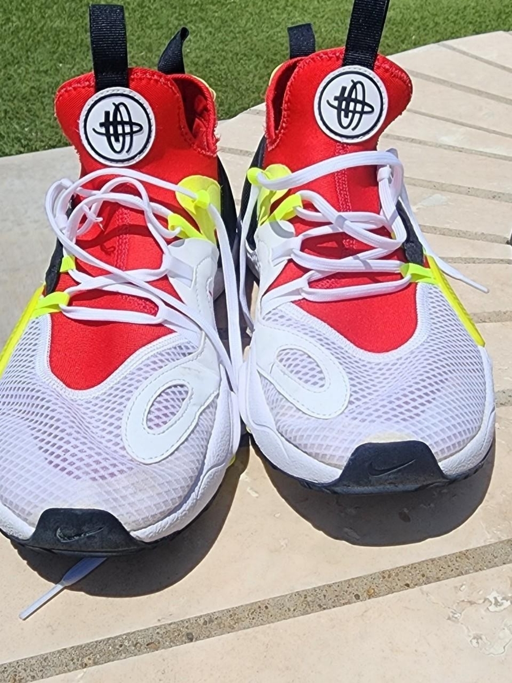 Nike Huarache Trainer Sneakers - Red, White & Neon Yellow